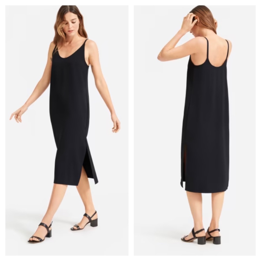 Everlane The Japanese GoWeave Slip Dress Black Sz 2